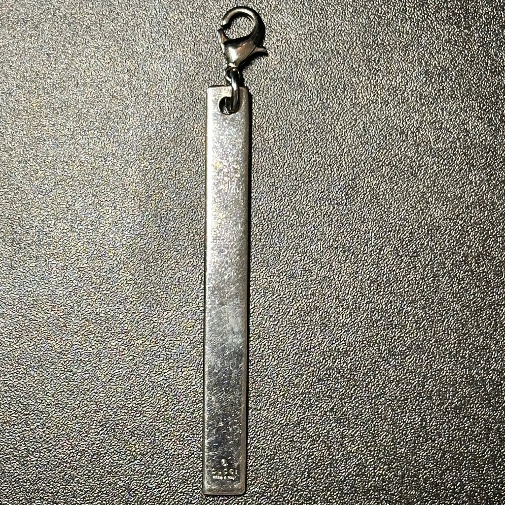 Gucci Bar Charm  Necklace Pendant  Zipper Pull With Clasp